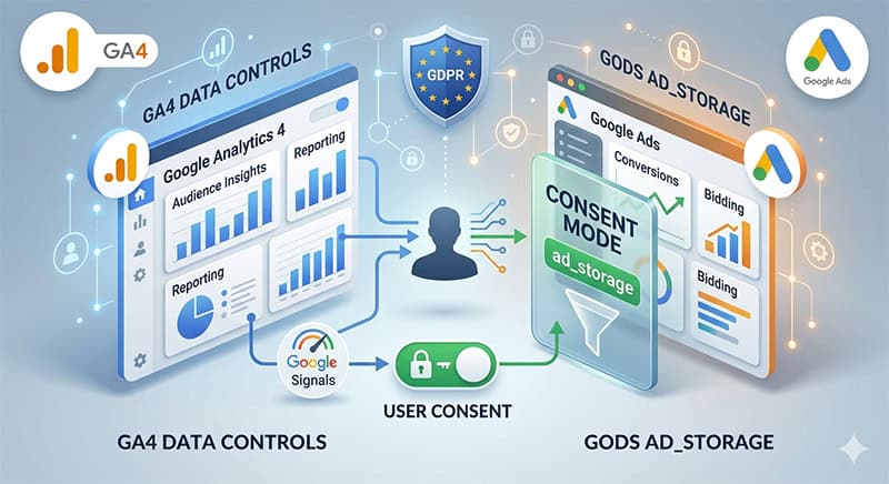 cambios en los controles de datos de ga4